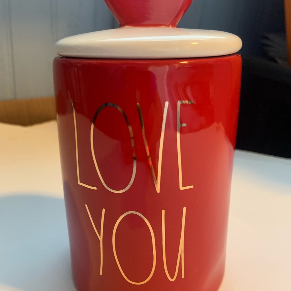 Rae Dunn Love You Candle with Heart Knob